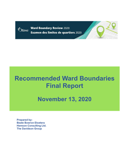 Recommended Ward Boundaries