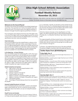 Football Weekly Release November 10, 2013