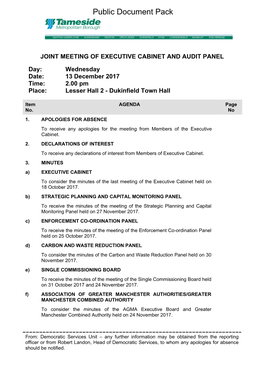 (Public Pack)Agenda Document for Executive Cabinet, 13/12/2017 14:00