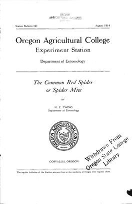 Oregon Agricultural College Experiment Station