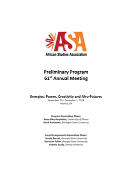 Preliminary Program 61St Annual Meeting