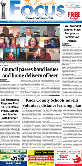 The Knoxville Focus March 30, 2020 March 30, 2020 PAGE A1 Visit the Knoxvillele to Access