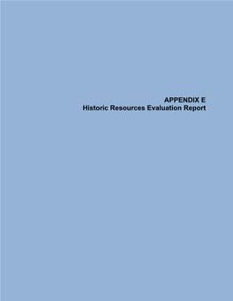 Historic Resources Evaluation Report