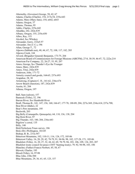 INDEX to the Intermediary, William Craig Among the Nez Perces 9/21/2013 Final Copy Page 1