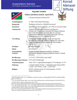 Auslandsbüro Namibia Für Freiheit, Demokratie Und Gerechtigkeit