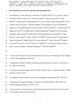 Fifty Thousand Years of Arctic Vegetation and Megafaunal Diet 1