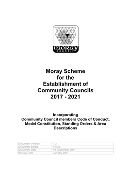 Moray Scheme for the Establishment of Community Councils 2017 - 2021