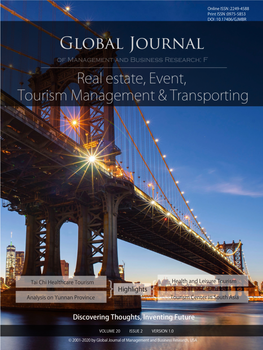 Global Journal of Management and Business Research: F Real Estate, Event and Tourism Management