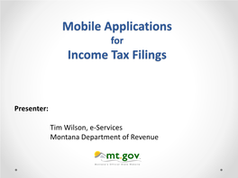 Mobile Applications for Income Tax Filings