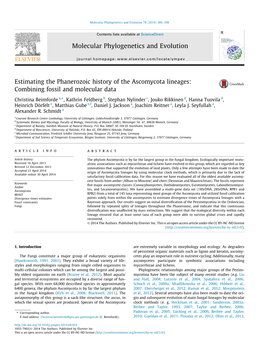 Estimating the Phanerozoic History of the Ascomycota Lineages