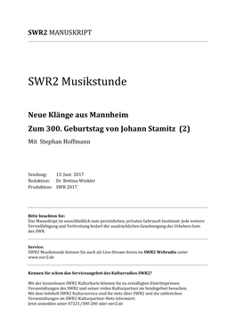 SWR2 Musikstunde