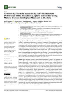 Diptera: Simuliidae) Using Malaise Traps on the Highest Mountain in Thailand