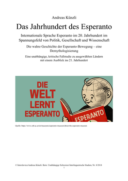 Das Jahrhundert Des Esperanto Internationale Sprache Esperanto Im 20