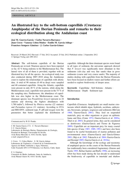 (Crustacea: Amphipoda) of the Iberian Peninsula and Remarks to Their Ecological Distribution Along the Andalusian Coast