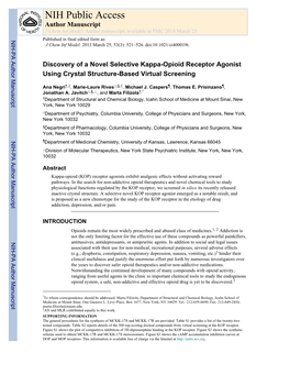 NIH Public Access Author Manuscript J Chem Inf Model