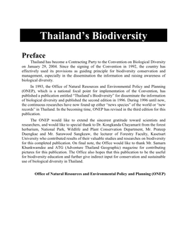 Thailand's Biodiversity