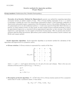 Iterative Methods for the Eigenvalue Problem