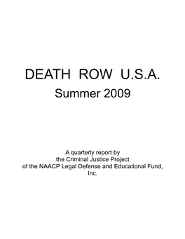 DEATH ROW U.S.A. Summer 2009