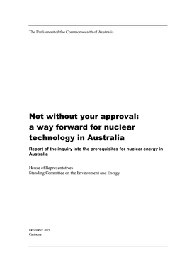 Not Without Your Approval: a Way Forward for Nuclear Technology in Australia