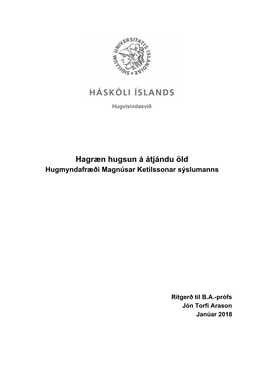 Hagræn Hugsun Á Átjándu Öld. Hugmyndafræði Magnúsar