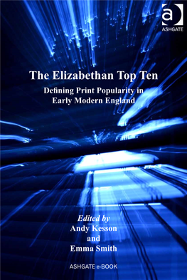 The Elizabethan Top Ten Defining Print Popularity in Early Modern England