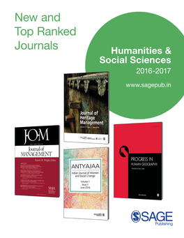 New and Top Ranked Journals Humanities & Social Sciences 2016-2017