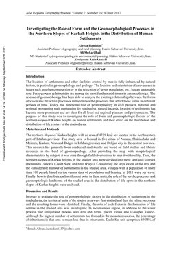 Evaluation of the Role of Form and Geomorphological Processes Of