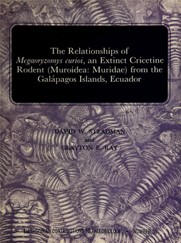 The Relationships of Megaoryzomys Curioi, an Extinct Cricetine 0T Rodent (Muroidea: Muridae) from the II Galapagos Islands, Ecuador