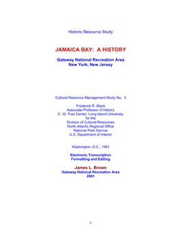 Jamaica Bay: a History