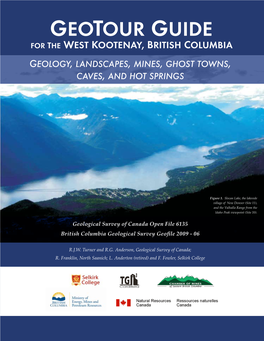 West Kootenay Area Showing the Location of Geotour Sites in This Guide