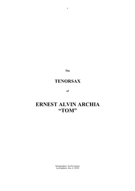 Ernest Alvin Archia “Tom”