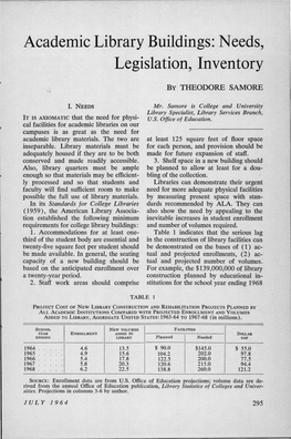 COLLEGE and RESEARCH LIBRARIES TABLE 3 AGE of ACADEMIC Lmrary BUILDINGS of SELECTED INSTITUTIONS in SIXTEEN STATES, MARCH 1963*