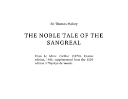 The Noble Tale of the Sangreal