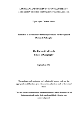 The University of Leeds School of Geography