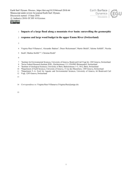 Impacts of a Large Flood Along a Mountain River Basin: Unravelling the Geomorphic