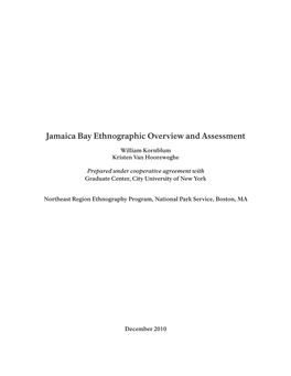 Jamaica Bay Ethnographic Overview and Assessment
