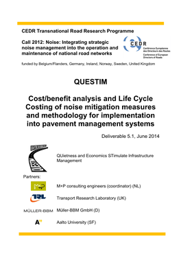 QUESTIM Cost/Benefit Analysis and Life Cycle