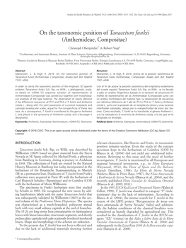 On the Taxonomic Position of Tanacetum Funkii (Anthemideae, Compositae)