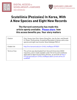 Scutellinia (Pezizales) in Korea, with a New Species and Eight New Records