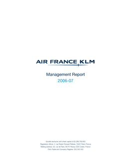 Management Report 2006-07