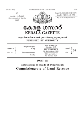 Ticf Kkddv KERALA GAZETTE B[Nimcniambn {]Kn≤S∏Spøp∂Xv PUBLISHED by AUTHORITY