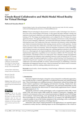 Clouds-Based Collaborative and Multi-Modal Mixed Reality for Virtual Heritage