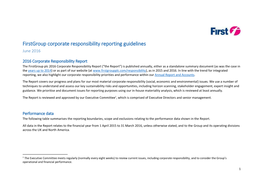 Firstgroup Corporate Responsibility Reporting Guidelines June 2016