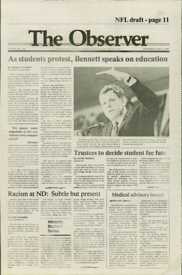 As Students Protest, Bennett Speaks on Education