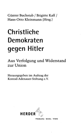 Christliche Demokraten Gegen Hitler