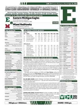 Eastern Michigan Eagles Miami Redhawks