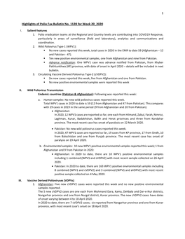 1 Highlights of Polio Fax Bulletin No. 1128 for Week 20 2020