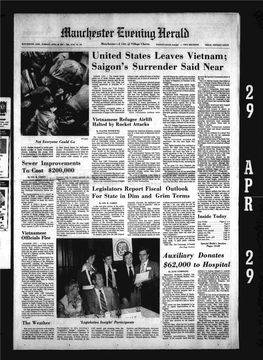 United States Leaves Vietnam; Saigon's Surrender Said Near