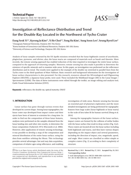 Investigation of Reflectance Distribution and Trend for the Double Ray Located in the Northwest of Tycho Crater