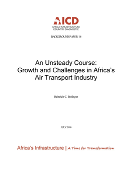 An Unsteady Course: Growth and Challenges in Africa's Air Transport